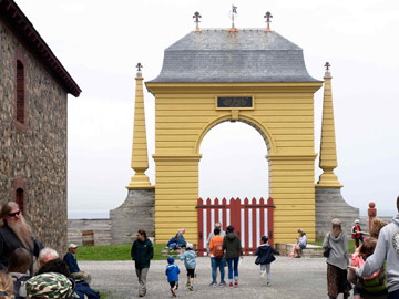 imposing ocean gate at Fortress Louisbourg
