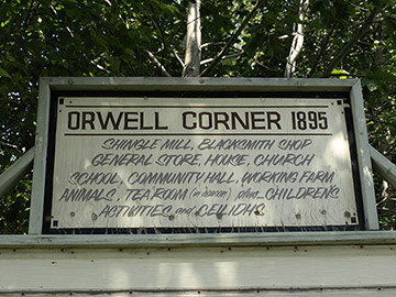 Entrance sign to Orwell Corner Museum